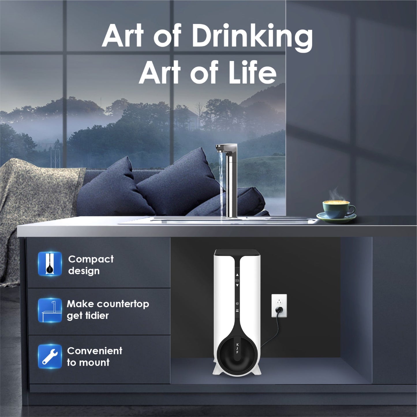 Distributeur d'eau chaude instantanée avec osmose inverse – Waterdrop K6