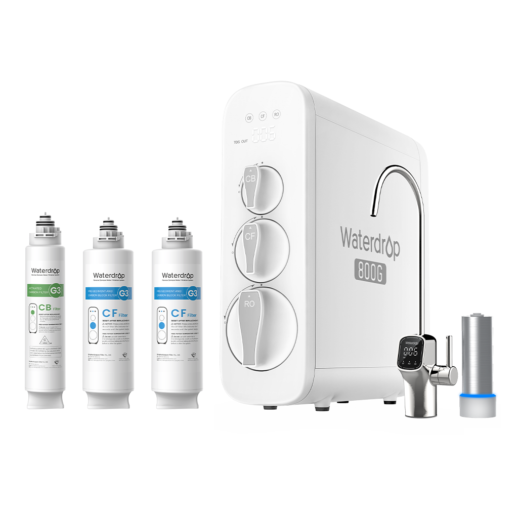 Système d’Osmose Inverse Sans Réservoir Waterdrop G3P800 avec Lumière UV
