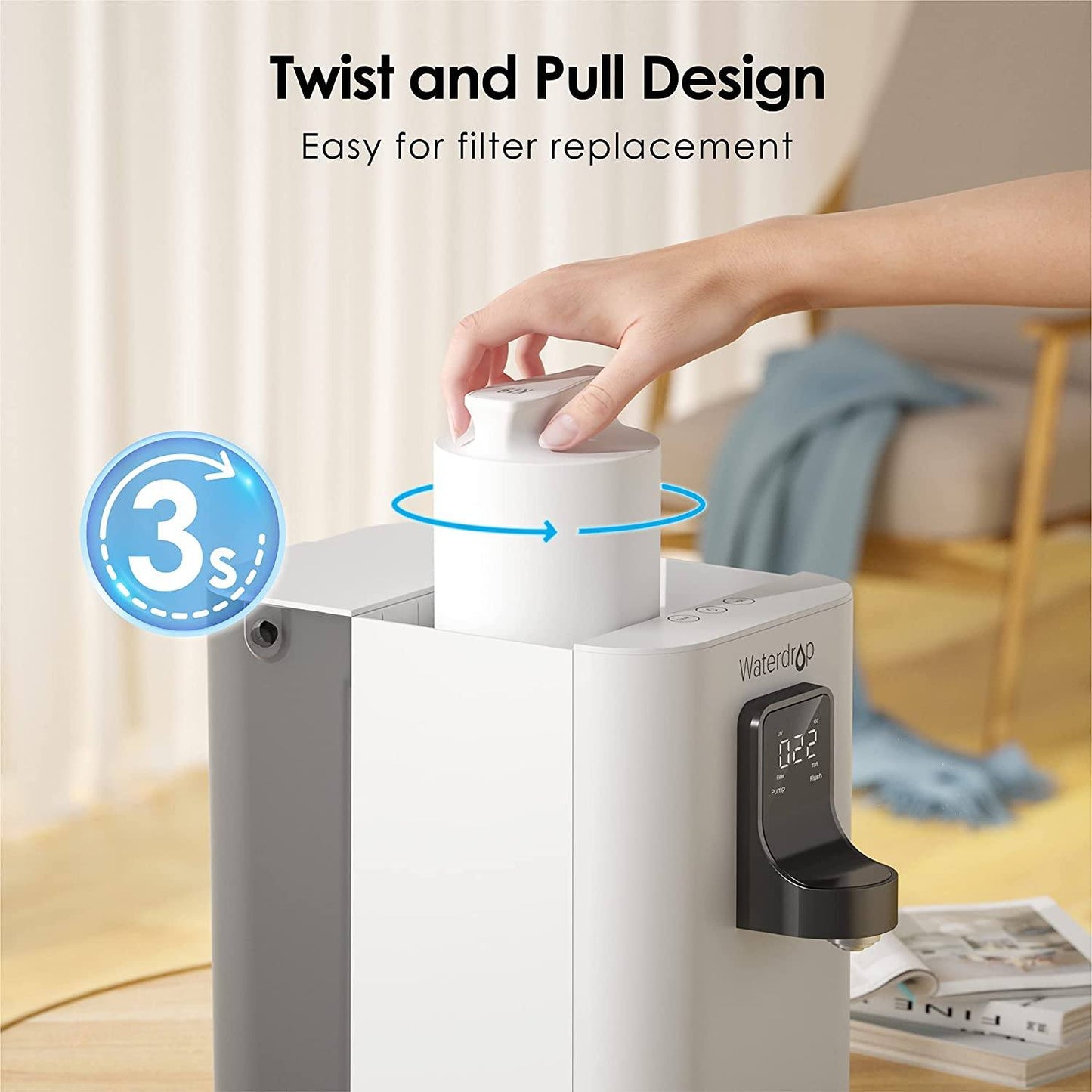 Système de Filtration d'Eau par Osmose Inverse sur Comptoir – Waterdrop K19