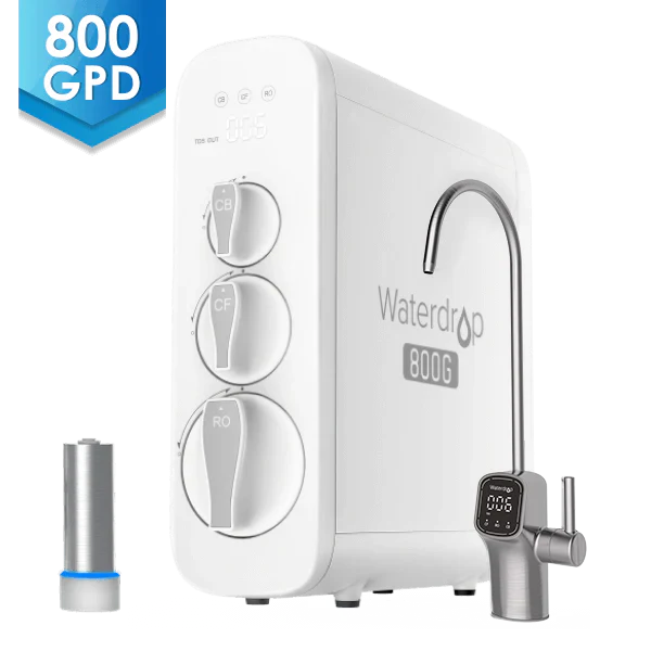 Système d’Osmose Inverse Sans Réservoir Waterdrop G3P800 avec Lumière UV